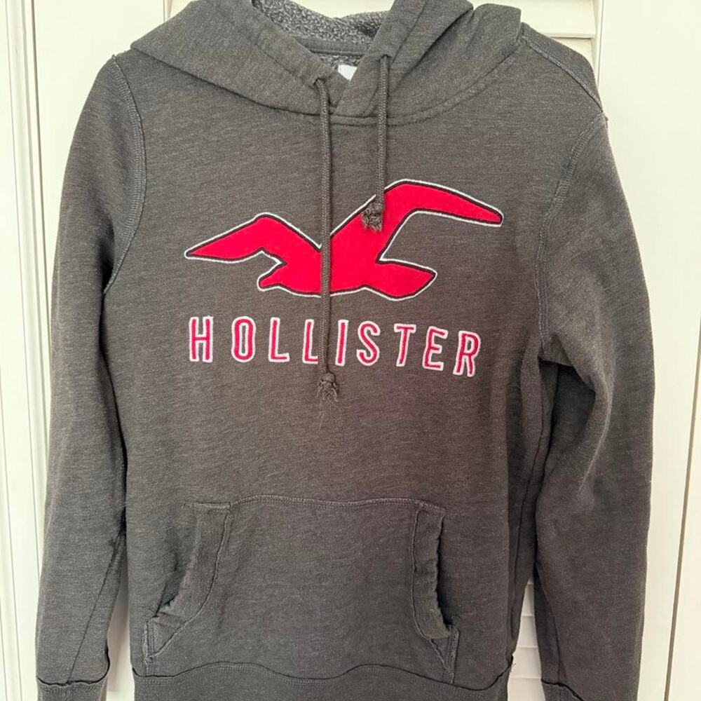 Vintage Hollister grey hoodie with red logo XS